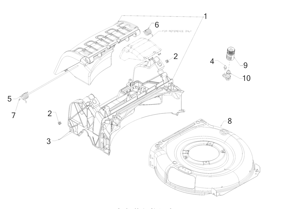 Deck Assembly Diagram and Parts List for SC500HW (12ABD2M5710)(2017) Cub Cadet Lawn Mower